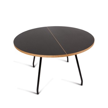 Bent Hansen Primum spisebord, ø 120 cm, sort linoleum