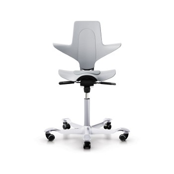 HÅG Capisco Puls 8010 kontorstol, lys grå plast, lysegrå nexus 007 sædepolstring, sølv stel, 200 mm gaslift