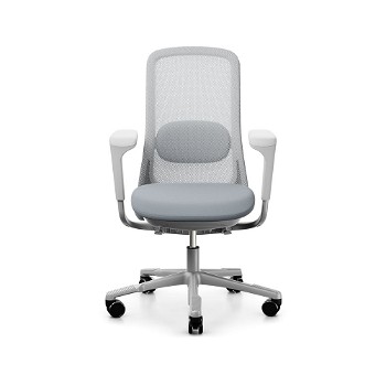 HÅG SoFi 7500 kontorstol, lysegrå nexus 007 stof, grå ryg R8562, sølv stel, 165 mm gaslift