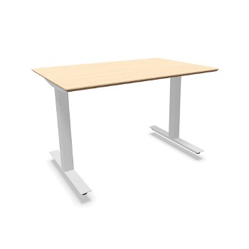 Mødebord, 120x80 cm, birk finér, alu stel