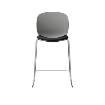 RBM Noor up 6090S barstol, grå skal med sort fame 60999 sædebetræk og lysegrå stel