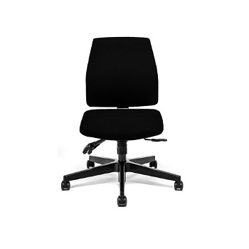 16GD1 kontorstol med flydende vip, sort fodkryds. Sort polster
