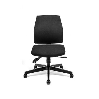 16GD1 kontorstol med flydende vip, sort fodkryds. Antracit polster