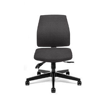 16GD1 kontorstol med flydende vip, sort fodkryds. Lys grå polster