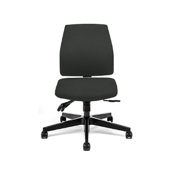 16GD1 kontorstol med flydende vip, sort fodkryds. Mørkegrøn polster