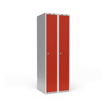 SONO 2-rums garderobeskab med cylinderlås, rød