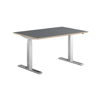 Stockholm hæve sænkebord, alu stel, antracit bordplade i størrelsen 80x120 cm