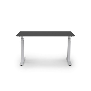 Stockholm hæve sænkebord, alu stel, antracit bordplade i størrelsen 80x140 cm