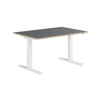 Stockholm hæve sænkebord, hvidt stel, antracit bordplade i størrelsen 80x120 cm