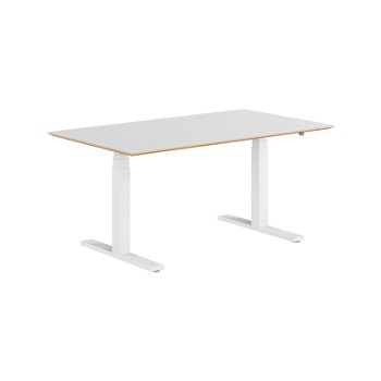 Stockholm hæve sænkebord, hvidt stel, hvid bordplade i størrelsen 80x140 cm