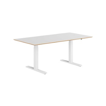 Stockholm hæve sænkebord, hvidt stel, hvid bordplade i størrelsen 80x160 cm
