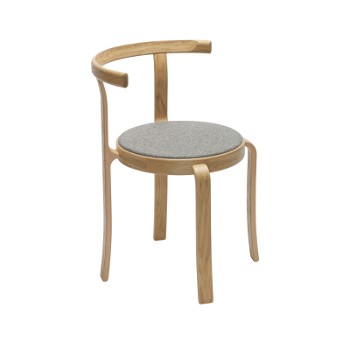 Magnus Olesen 8000 Series spisebordsstol, eg med gråpolstret stofsæde