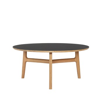 Magnus Olesen Freya Coffee Table, eg med sort linoleum Ø 85 cm