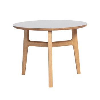 Magnus Olesen Freya Coffee Table, eg med beigegrå linoleum Ø 60 cm