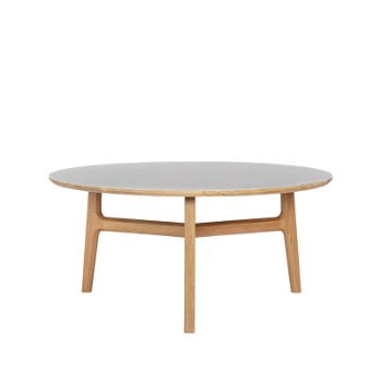 Magnus Olesen Freya Coffee Table, eg med beigegrå linoleum Ø 85 cm