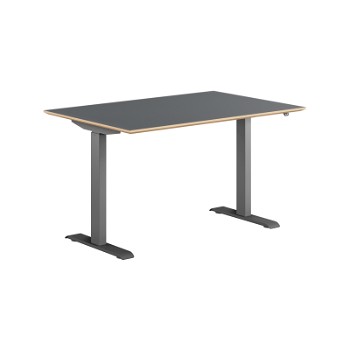 Berlin hæve sænkebord, sortgrå stel, antracit laminat bordplade, 80x120 cm