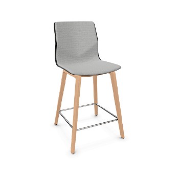 Four Design FourSure 90 barstol med firkantet træben og inderside polstring