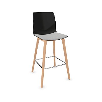 Four Design FourSure 105 barstol med firkantet træben og sædepolstring